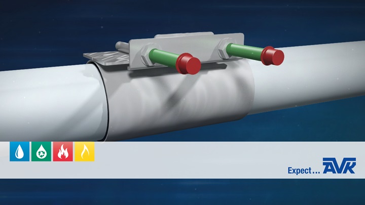 Video animation showing the features of the single band repair clamp